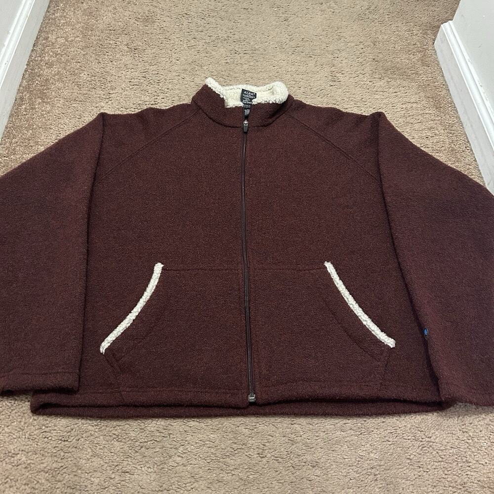 Kuhl Alpaca Fleece Full Zip Mens Size Large Red